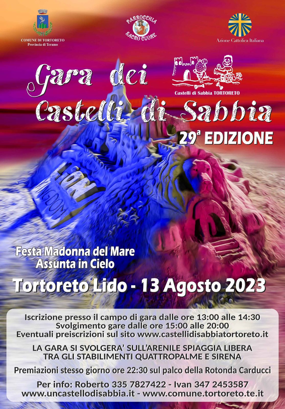 Gara dei Castelli di sabbia 2023 – 13 agosto – Tortoreto